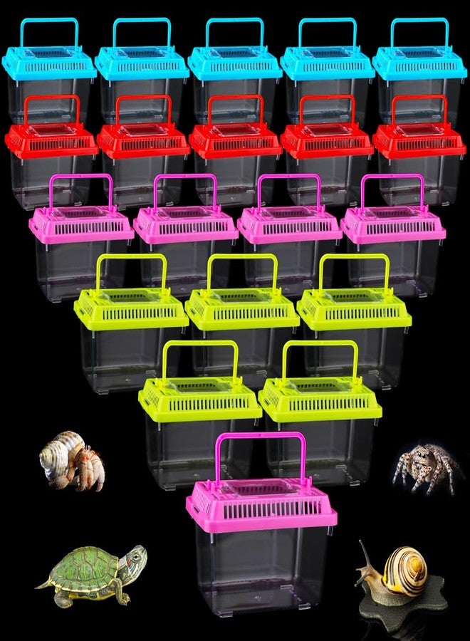 DQITJ 20 Pack Small Plastic Reptile Carrier Tarantula Enclosure Snake Breeding Box Hatching Container for Spider Fish Turtle Hermit Crab Bearded Dragon Lizard (5.1 x 3.5 x 3.5 Inch) - Image 1